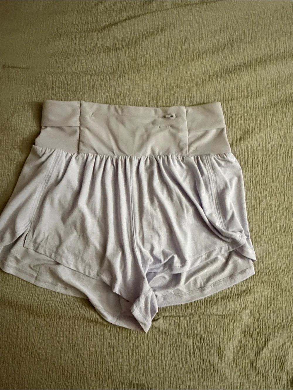 Free People LIGHT AS AIR HIGH WAIST RUNNING SHORTS IN Lavender
